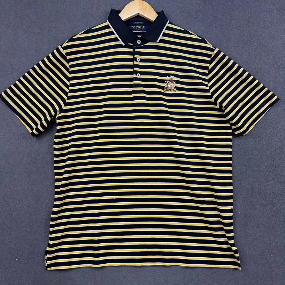 Polo Golf Ralph Lauren Shirt‎ Mens Large Striped U.S. Open Oakmont 2010 Golf